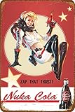 Nuka Cola Vintage Metall-Blechschild, lustiges Poster für Zuhause, Bar, Leute, Höhle, Wanddekoration, kreatives Geschenk, 20,3 x 30,5 cm