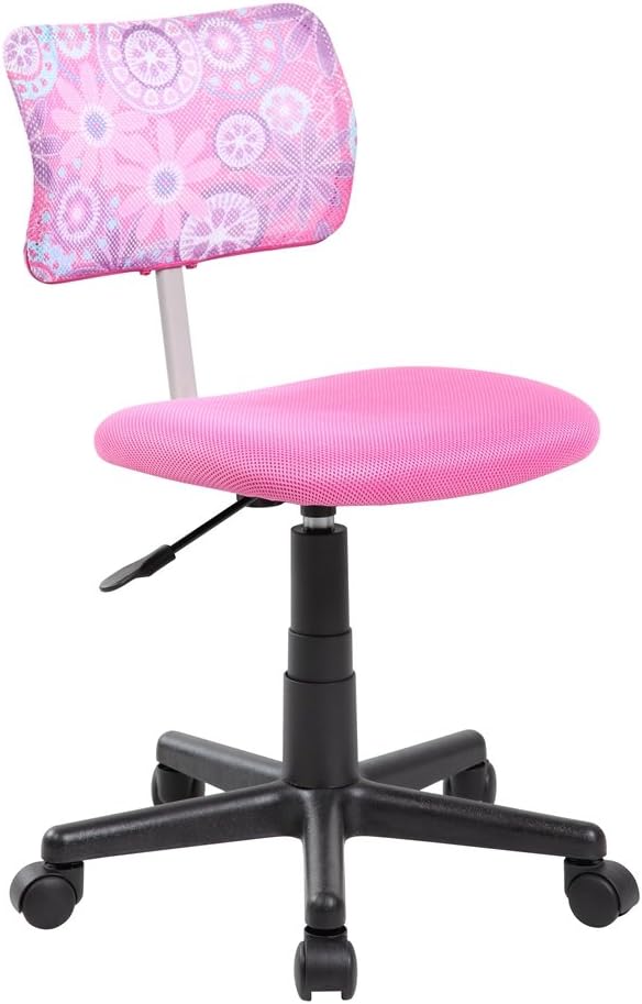 Ayvek Chairs Kinder Collection Kids One Touch Pneumatic Adjustable Mesh Back Computer Desk Chair, Flower