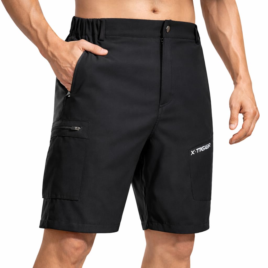 X-TIGER Kurze Hosen Herren Wanderhose Cargo Shorts Herren Sommer mit 5 Taschen Leicht Atmungsaktiv Outdoorhose Trekkinghose MTB Hose