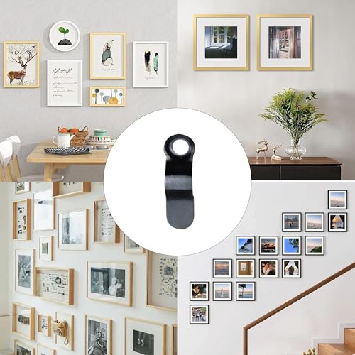 Image of 100Pcs Picture Frame Turn Button Fasteners with Screws, 7x23mm Metal Photo Frame Hardware Backing Clips for Hanging Pictures, Posters, Drawing Crafts - Black