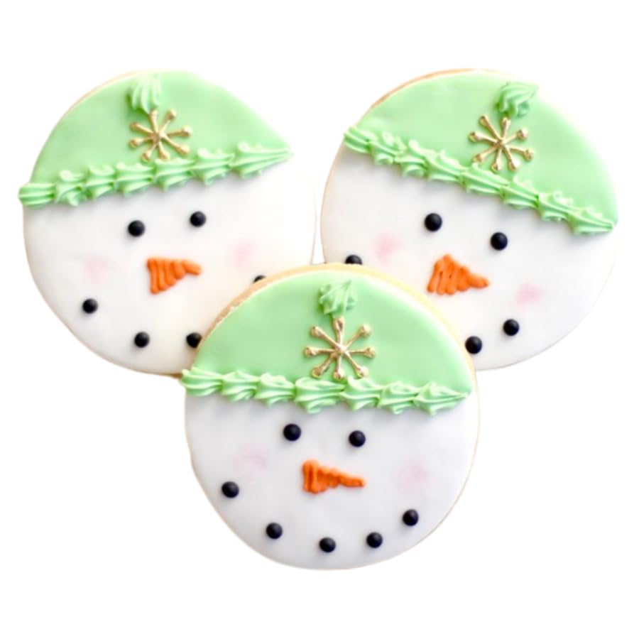 ½ Dz. Snowman Head Cookies! Winter Birthday Party Christmas Snow Themed Favors or Gift!