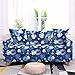 Zuiaidess Pokrowce na sofę 1-osobowa - cztery pory roku kompleksowe elastyczne pokrowce na sofy, niebieski biały nadruk liść pełny pokrowiec tkanina połączenie pyłoszczelna sofa ręcznik 1/2/3/4-osobowy, 1, siedzenie 90, 140 cm