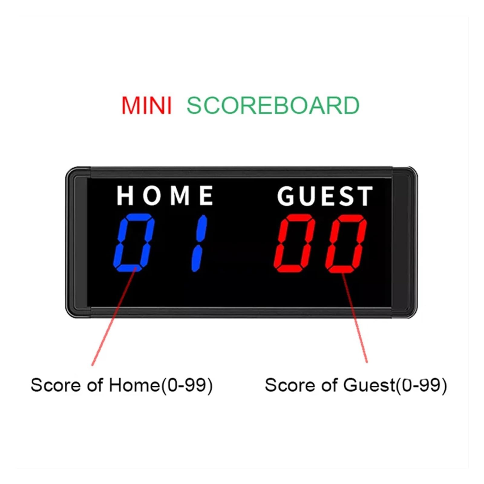 Temporizzatore digitale, Tabellone segnapunti elettronico sportivo in lega di alluminio, tavolo multi-sport, timer for il conto alla rovescia for interni, 1,8 ", 4 cifre