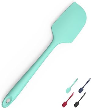 Doosu Food Grade Silicone Spatula, 315  Heat Resistant Flexible Kitchen Rubber Bowl Scraper Integrated Seamless Baking Supplies for Scraping Non-Stick Pans 28.9cm, Aqua Sky