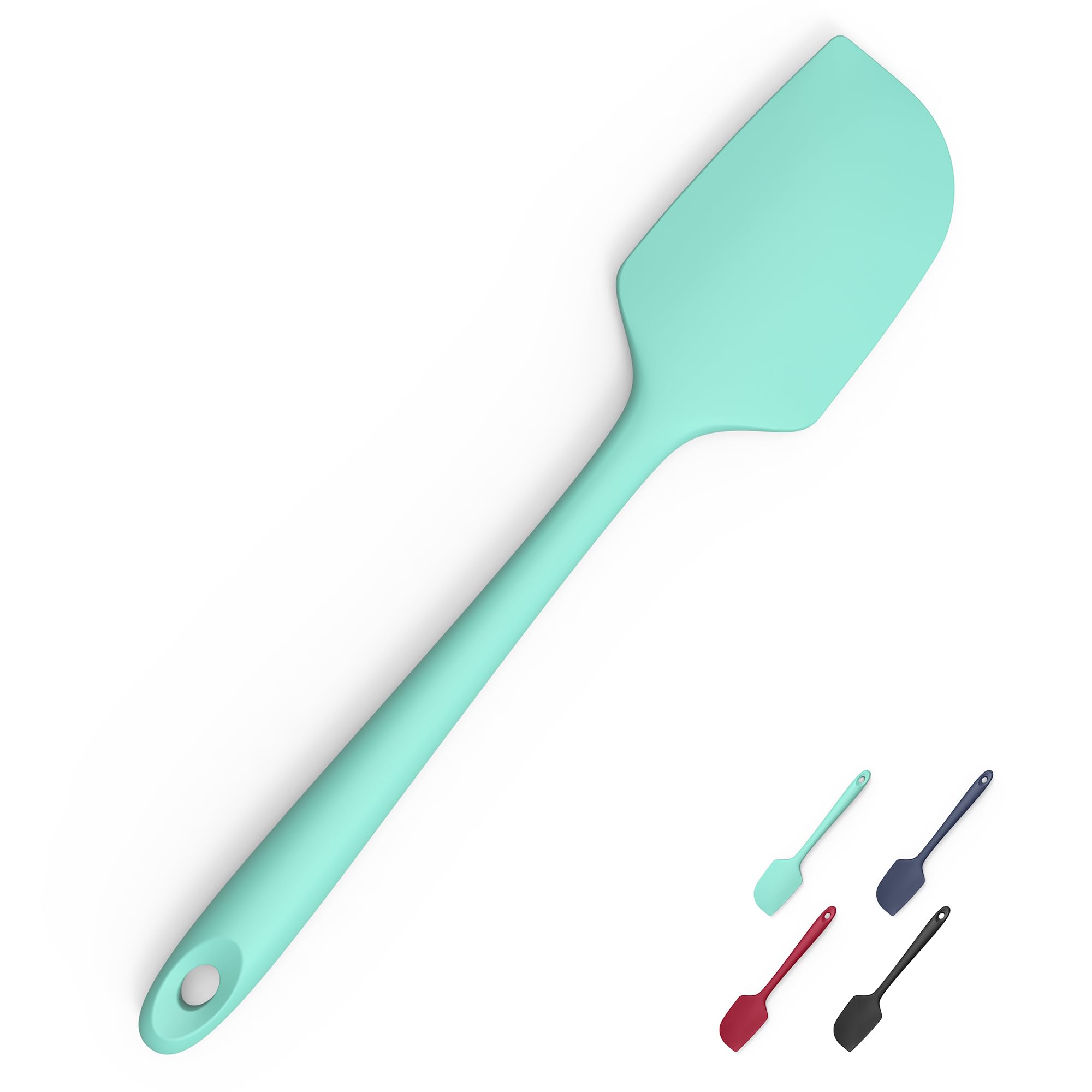 Doosu Food Grade Silicone Spatula, 315℃ Heat Resistant Flexible Kitchen Rubber Bowl Scraper Integrated Seamless Baking Supplies for Scraping Non-Stick Pans (28.9cm, Aqua Sky)