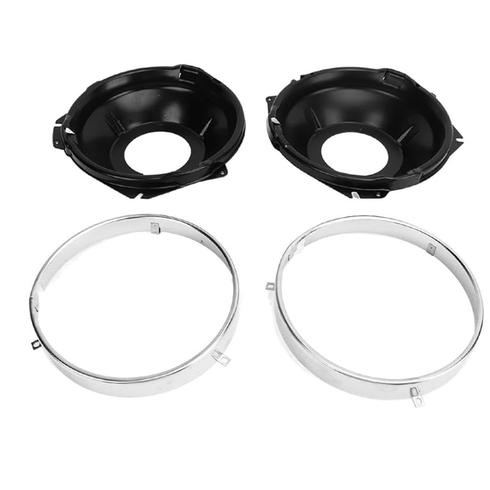 Completa 28 cubos de faros delanteros y anillos de retención con juego de montaje de acero inoxidable accesorios para restauración de automóviles