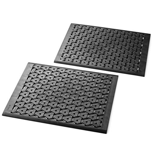 Crippa Kitchen Sink Mats | Set of 2 Sink Protector Mats For Porcelain and Stainless Steel Sink | Dishwasher Safe Premium Mats | Blac