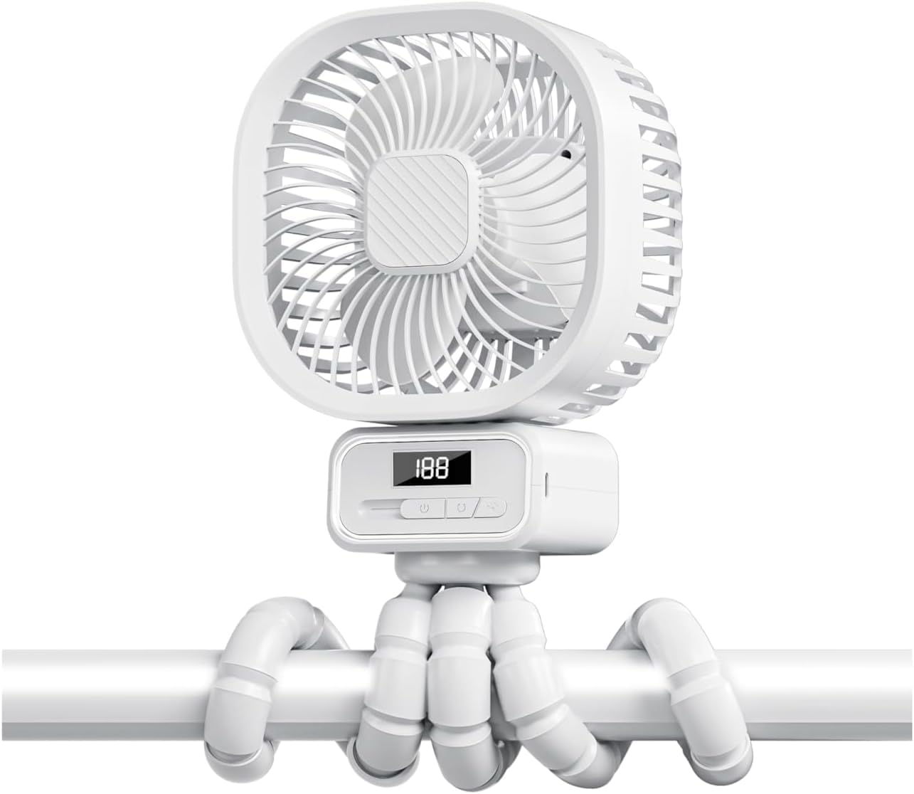Drumstone 𝗦𝗽𝗲𝗰𝗶𝗮𝗹 𝟓 𝗬𝗲𝗮𝗿 𝗪𝗮𝗿𝗿𝗮𝗻𝘁𝘆 Portable Pram Fan 10000mAh Rechargeable Clip-On Fan | 3 Speed 360° Rotation Flexible Tripod | Detachable Handheld Desk Cooling Fan for Car Seat-image-34