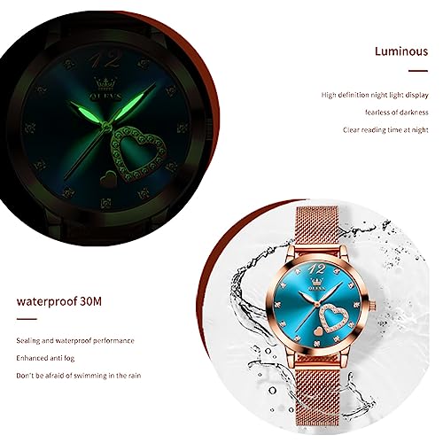 Image of OLEVS Women Watches Business Dress Female Ladies for Small Wrist Watch Gold Silver Tone Stainless Steel Band Analog Simple Day Date Waterproof Lady Watches