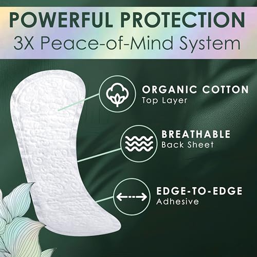 Image of Liners for Women, Organic Cotton Top Layer, Regular Coverage, Pantiliners Made Without Synthetic Pesticides and Fragrances, Hypoallergenic and Gentle on Skin, 60 Count