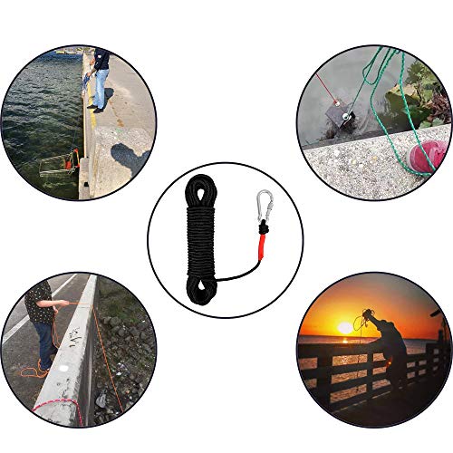 Foto von Ant Mag 6mm 20m Kletterseil Fischerei Bergung Seil mit Karabiner Outdoor Seil Allzweckseil für Magnetfischen Feuerrettung Hoher Festigkeit Sicherhe