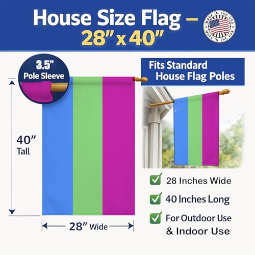 Drapeau polisexuel 28x40 pour maison grand format et double face multicolore - 4