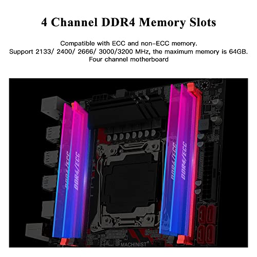 MACHINIST X99 LGA 2011-V3 Motherboard, Micro ATX (Intel 5th/6th Gen) Motherboard PC Server com placa