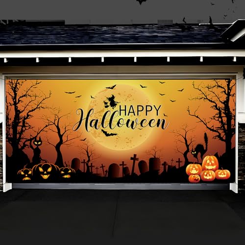 Halloween-Garagentor-Dekorationen, Halloween, große Garagentor-Abdeckung, Garagentor-Abdeckung, 157 x 72 Zoll, Garagentor-Banner für Halloween-Feiertage,Garage Door Banner Cover