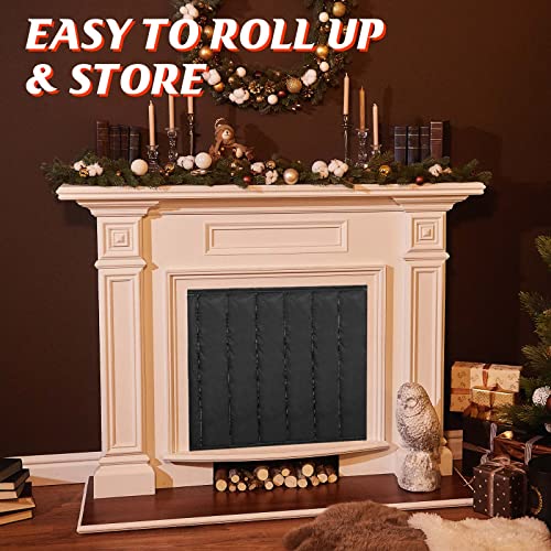 Juexica Fireplace Blocker Blanket Fireplace Cover Fireplace Blanket Stops Overnight Heat Loss Fireplace Draft Stopper Insulation Fireplace Vent Cover Black, 39 X 32 Inches #TOP3