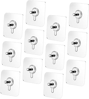 Generic 20pcs No Trace Screw Sticker Clear Adhesive Hooks Clear Hangers Ceiling Hook Seamless Screw Hanger Non- Trace Screw Hanger Ceiling Hooks Seamless Screw Hooks No-Drilling Wall Hook
