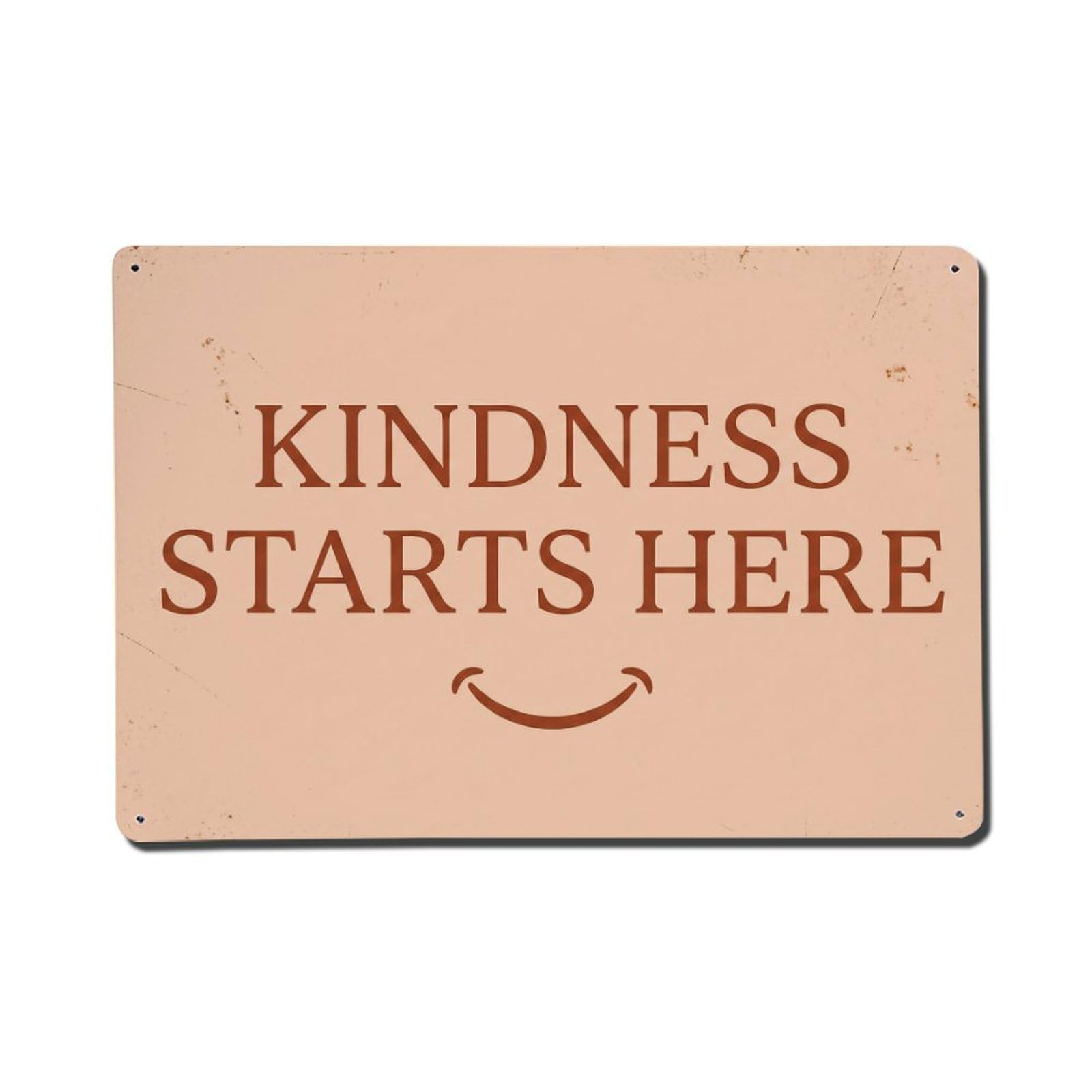 Olhnbad Style Kindness Starts Here Positive Saying Text Layout Metal Tin Sign