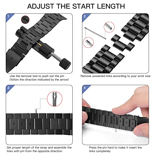 Wepro Straps Compatible with Apple Watch Strap 40mm 38mm 41mm 42mm for Women/Men, Stainless Steel Slim Replacement Metal Apple Watch Series 11 10 9 8 7 6 5 4/SE 3 Strap/SE2/SE/Ultra, Silver/Rosegold - Image 2