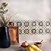 Set of 9 Decorative Ceramic Tiles – Hand Painted Indoor & Outdoor – Spanish Artisan Top Kitchen – Mediterranean Decorative Tilles 3.94x3.94 / One Tile – Durable Colorful – 140 g Each (Mediterranean)