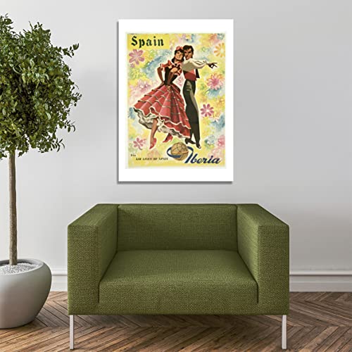 Poster Espagne Iberia petit format affiche de voyage vintage encadrée archival mat