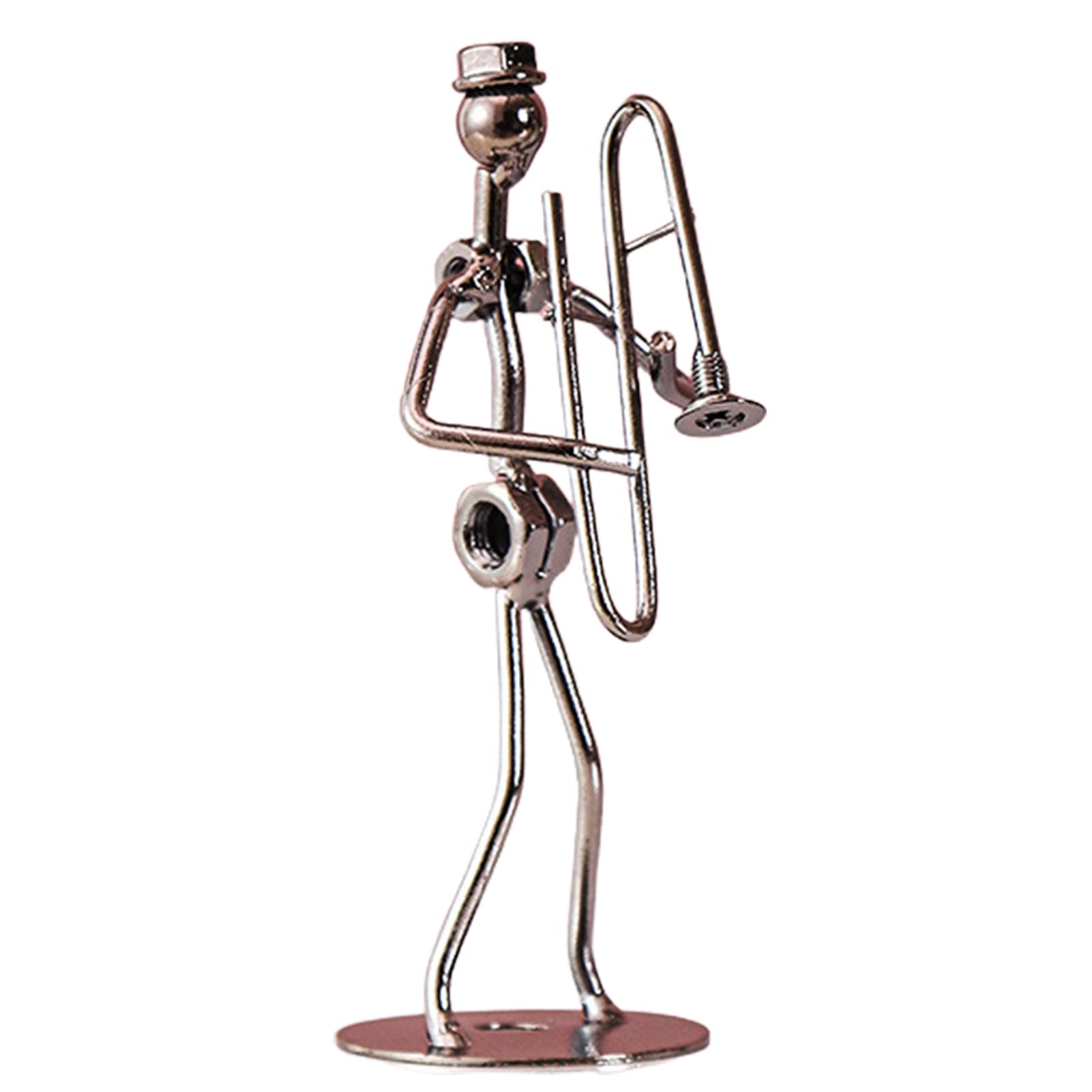 Luojuny Art Musician Creative Music Band Crafts, Decorative Ornament Collectible Figurine, Man Handicraft Decoration Iron Statue/Figurine for Home Desk Decor Birthday Library Office Gifts Trombone
