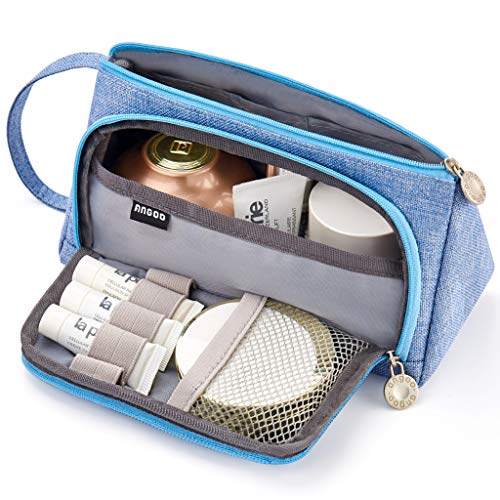 (Light Blue) - EASTHILL Large Capacity Coloured Linen Storage Pouch Marker Pen Pencil Case Stationer