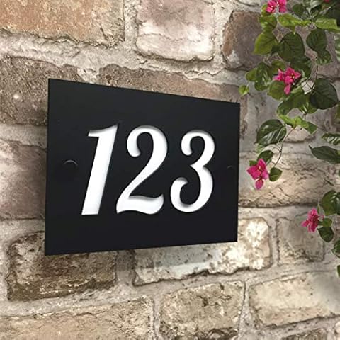 Shrewsbury House Signs - Personalised House Number Plaque - Premium Acrylic House Number Plate - Durable Weatherproof Door Numbers - Modern Home/ Office Door Plaques Cover