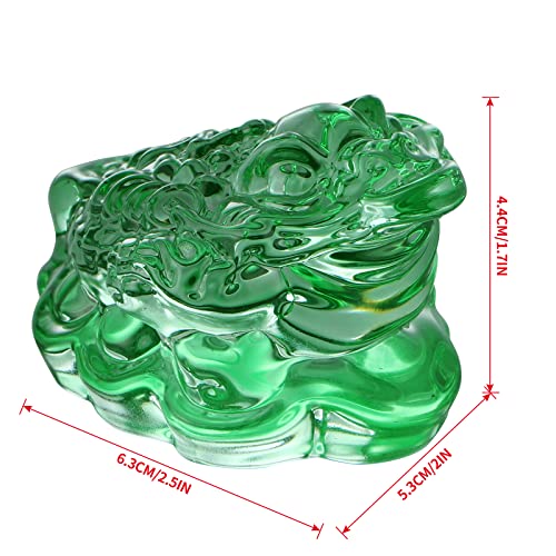 Set de 2 Estatuas Sapo de la Fortuna de Cristal Feng Shui miniatura 3