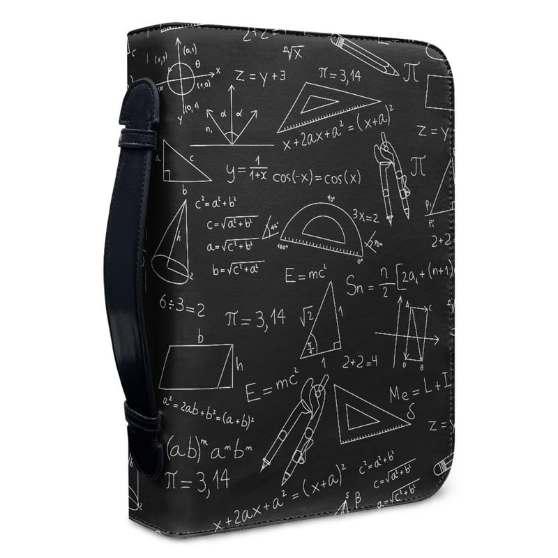 Garronmavis Funda geométrica para la Biblia de matemáticas para mujer, estuche de libros bíblicos de teorema de álgebra matemática, fundas para libros bíblicos de ciencia, L