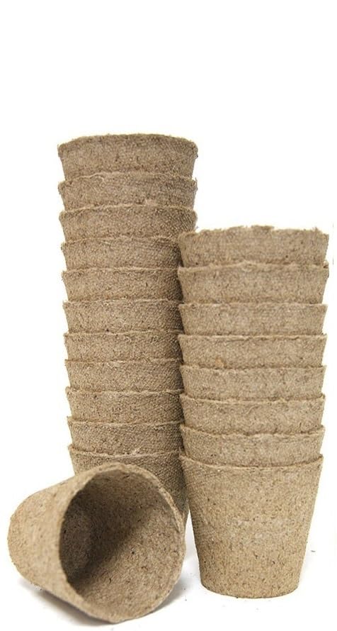 Muddy Hands Pack of 20 - Jiffy Peat Free Coco Coir Seed Growing Pots - Seedling Cuttings Cultivation Germination Plant Pots - Organic, Biodegradable & Compostable (Diameter: 8.5cm - Height: 8cm)