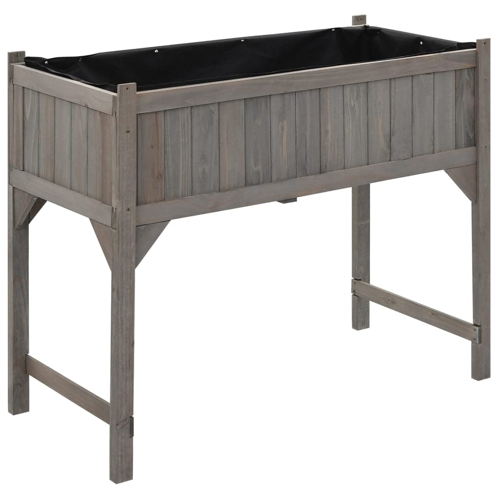 Podwyższony inspekt 110x54x120 cm z litego drewna jodłowego, odporny na warunki atmosferyczne, idealny do ogrodu i na taras, do uporządkowania i ochrony roślin w chłodne dni, szary, łatwy montaż