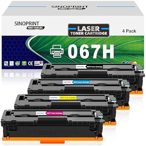 067H 067 Toner Cartridge High Yield MF656Cdw Compatible Replacement for Canon 067H for Canon imageCLASS LBP633Cdw LBP632Cdw MF653Cdw MF654Cdw MF656Cdw Series Printer CRG-067H CRG067H Ink 4-Pack Cover