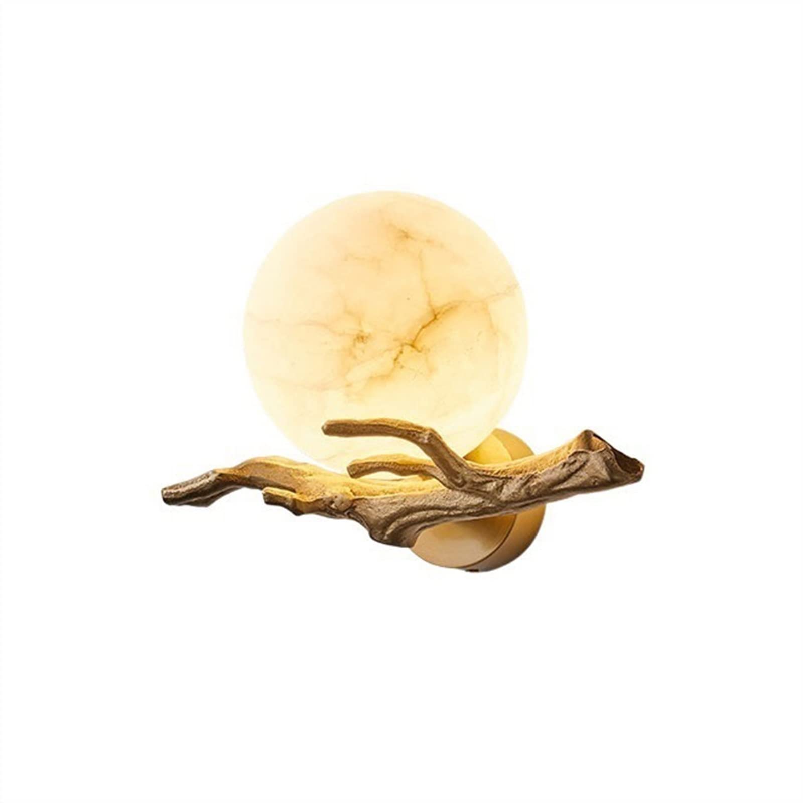 E7v2T9k6 Wall Lamps Copper Marble Wall Lamp Background Decorative Creative Moon Shaped Porch Bedroom Bedside Sconce Decor