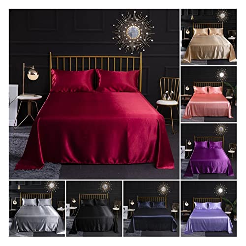Drap plat en satin de soie camel or lit de mariage chic - 3
