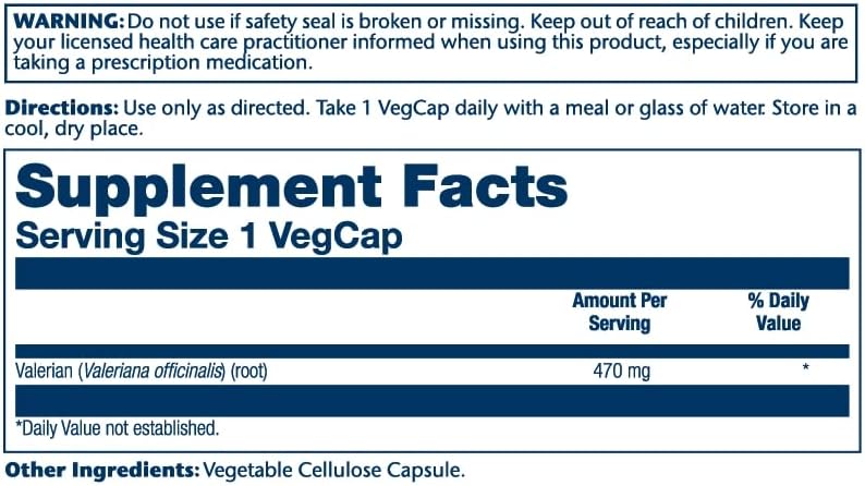 Miniatura 2 de SOLARAY Valeriana 470mg  Apoyo de relajación (100 unidades)  Paquete de 2