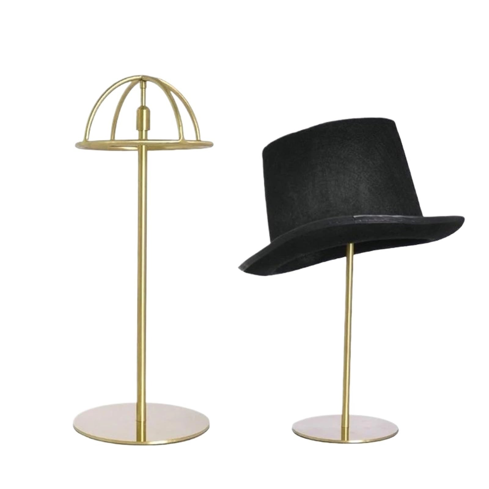 zyrqon Metal Hat Riser Bracket Gold Stainless Steel Clothing Store Display Rack(Gold)