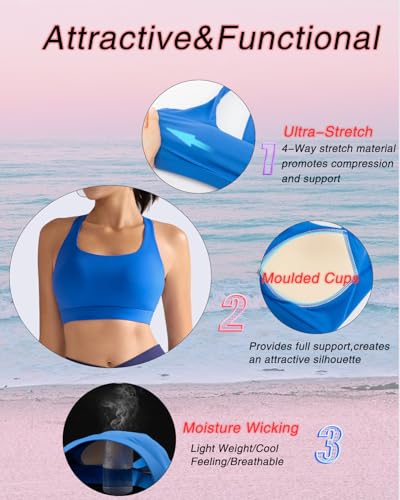 Image of RUNNING GIRL Sports Bras for Women, Molded Cup High Impact Sports Bra Workout Bras for Women High Support Racerback