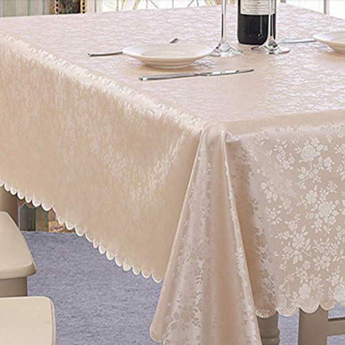 Nappe rectangle jacquard blanc motif fleuri 130x170cm - 6