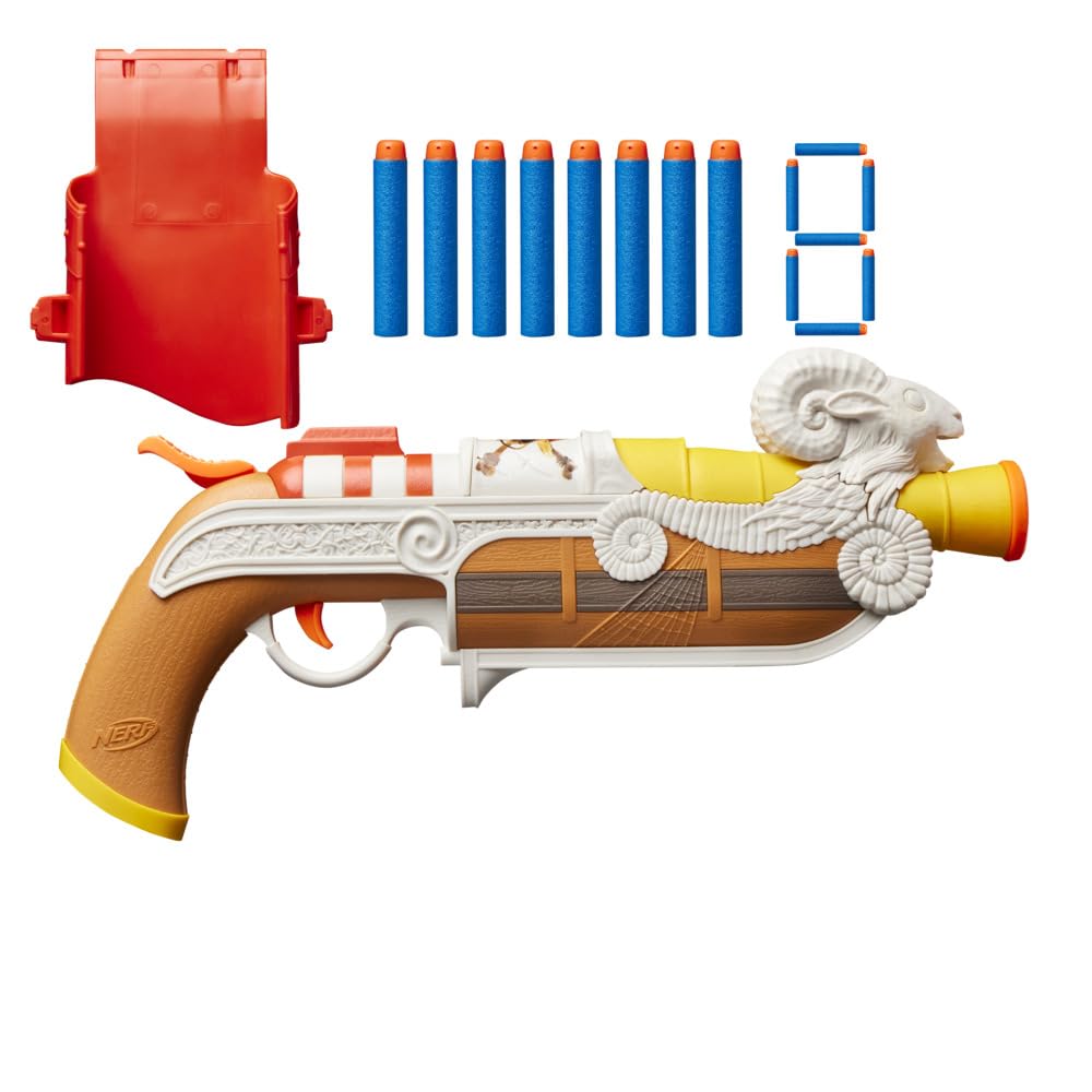 Hasbro Nerf NETFLIX One Piece Going Mary Blaster Clip On Holster, 8 Nerf Elite Darts, Netflx Drama Series, Kids Toys & Gifts, Ages 8 and Up G2979 Authentic