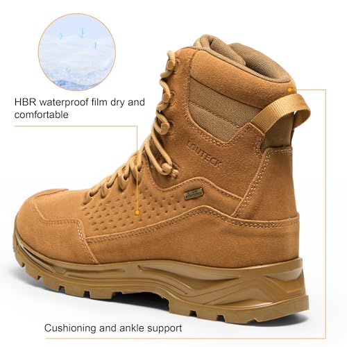 Image of Men's Military & Tactical Boots - Waterproof & Comfortable Boots for Men, Perfect for Work, EMS, Hiking, and Combat