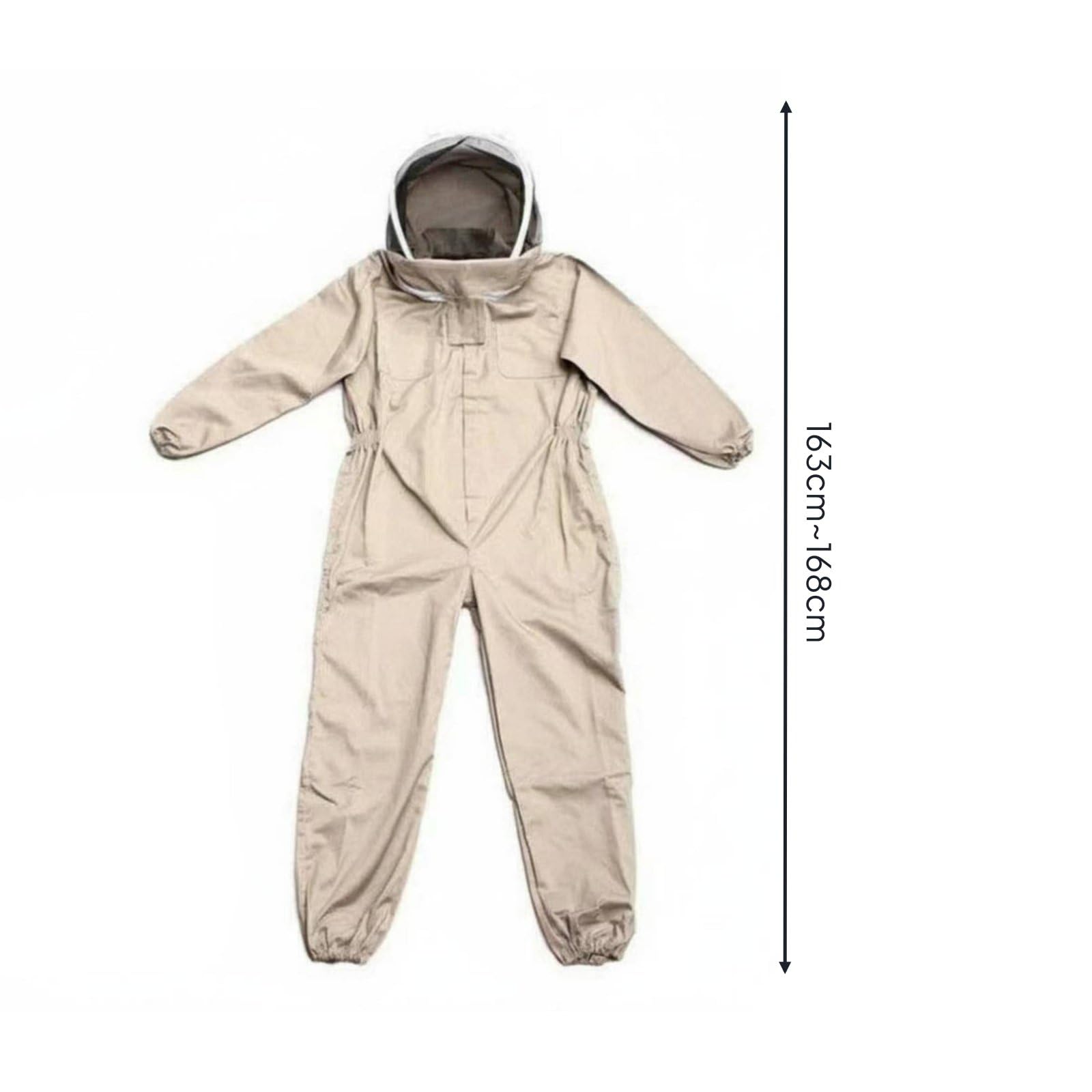 Conjunto Apicultura con Guantes Protección Completa Traje Apicultura Cuerpo Entero Transpirable para Apicultores, Colmenar, Mono De Apicultura Con Capucha, L 163-168 Cm