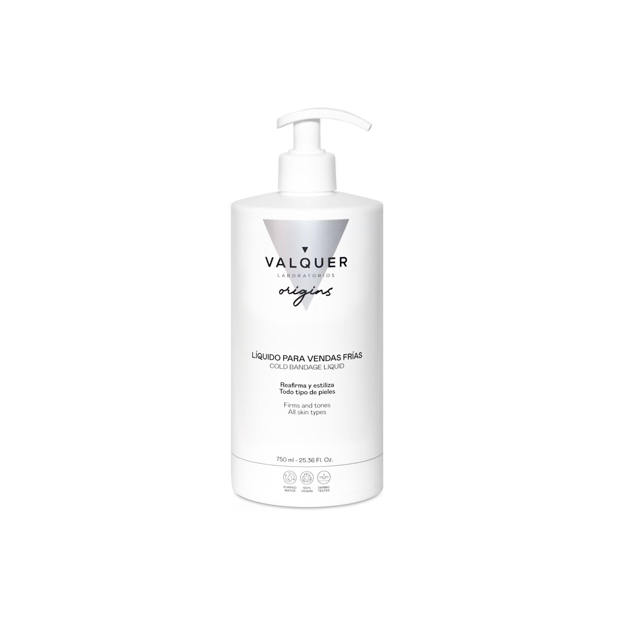 VALQUER ORIGINS Líquido de Vendas Frías para Alivio de Piernas Hinchadas o Cansadas | Piernas Ligeras | Mejora la Circulación Sanguínea con Extractos Naturales y Algas | 750 ml