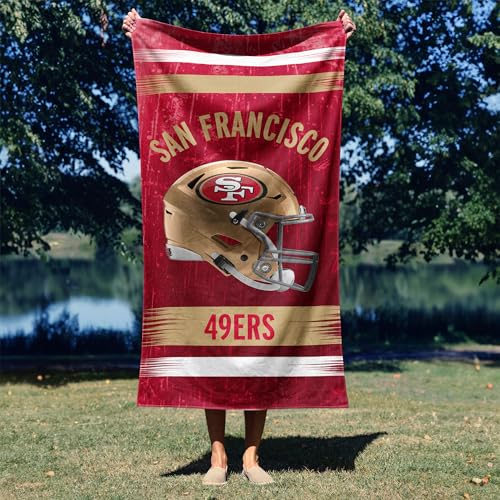 Image of Northwest NFL San Francisco 49ers Microfiber Beach Towel, 30 x 60 Inches - Quick Dry, Sand Resistant, Lightweight, Highly Absorbent, Blitz Design