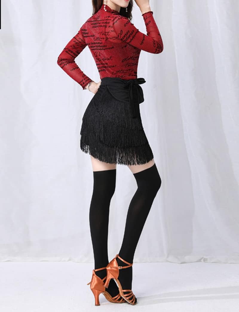 Women's Ballroom Latin Tango Dance Dress - Apron Tassel Skirt for Practice & Performance - Image 6