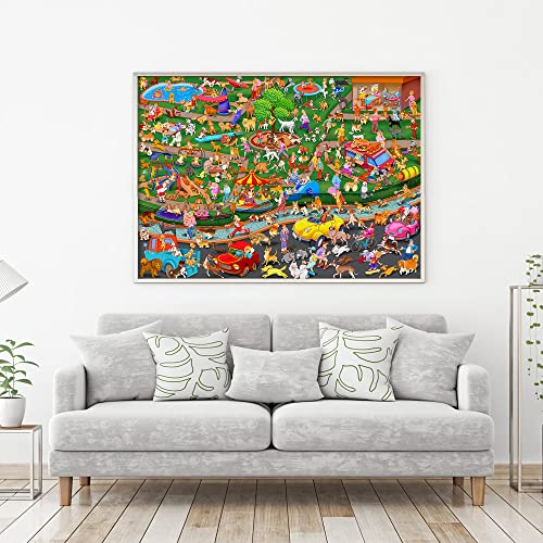 image for Blppldyci 1000 Piece Puzzles for Adults - Dog Party - Jigsaw Puzzles f