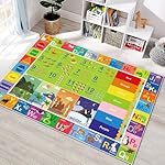 ABC Rug for Kids Playroom,Toddler Alphabet Mats Washable for Baby Area,Classroom,Play Room,Floor,Nursery (2.6×4ft /31×48in)