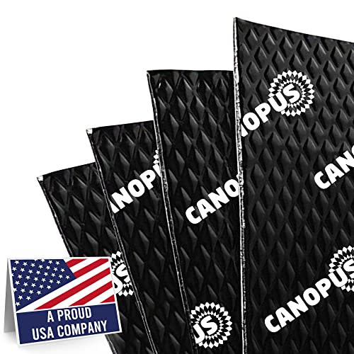 CANOPUS Car Sound Deadening Mat, 80 mil 5 sqft, Pack of 5 Sheets, Butyl Sound Deadener Mat, Audio Car Sound Dampening Material for Car Trunk, Door, Floor and Ceiling, Black CANOPUS Car Sound Deadening Mat, 80 mil 5 sqft, Pack of 5 Sheets, Butyl Sound Deadener Mat, Audio Car Sound Dampening Material for Car Trunk, Door, Floor and Ceiling, Black