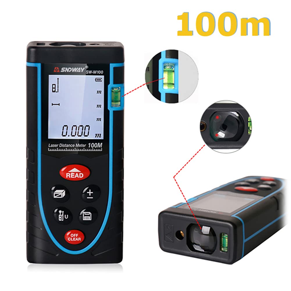 Q83 100 m LCD Laser Cuchillo Distancia Laser Medidor telémetro + 2 * AAA