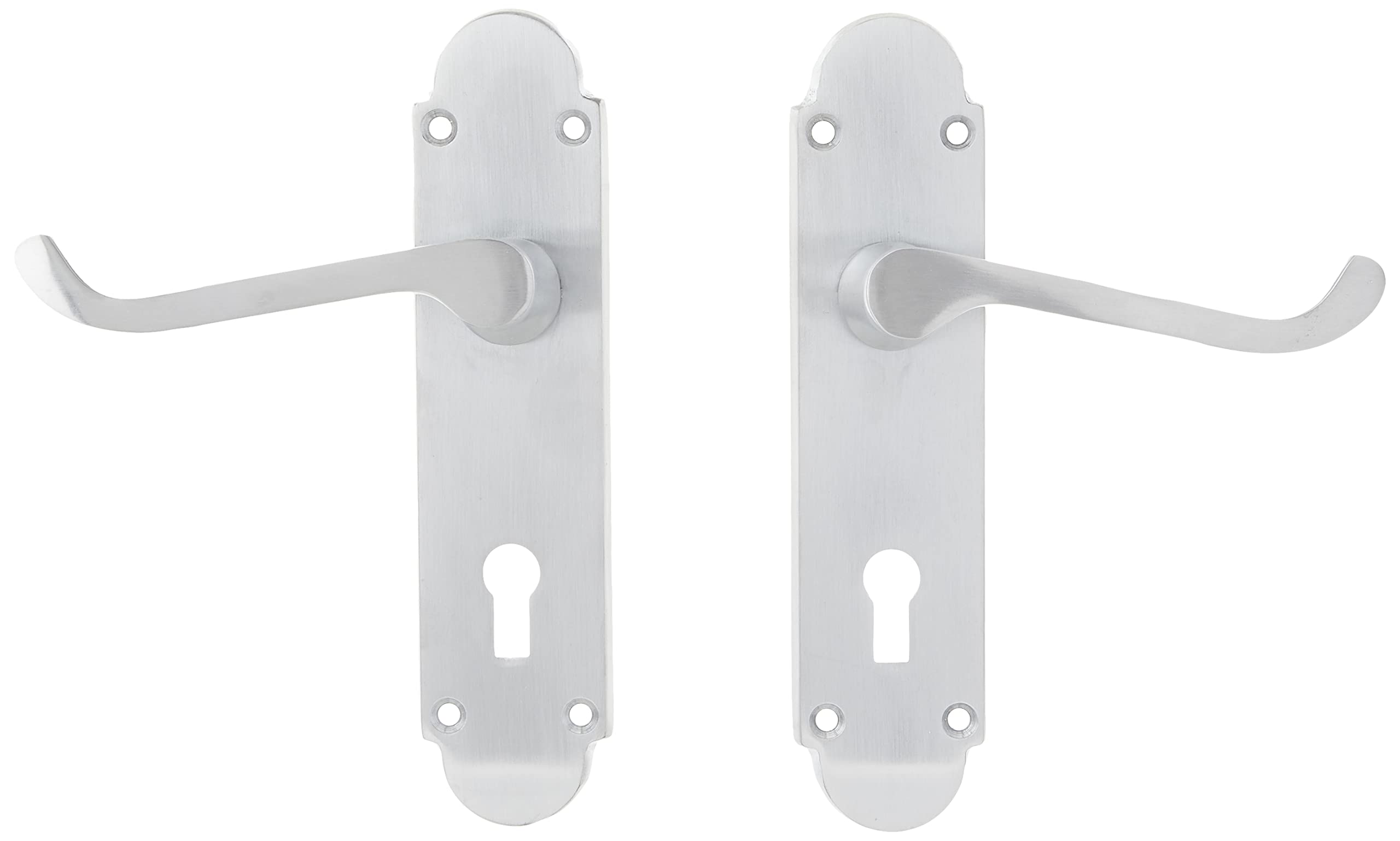 Frelan Hardware Satin Chrome Frelan Epsom Lock Door Handles 170 X 40Mm