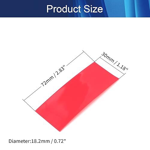Miniatura 3 de Aicosineg 20 tubos termorretráctiles de batería de 2.83 pulgadas de longitud, 1.18 pulgadas de ancho de aplanamiento, aislamiento térmico de PVC,